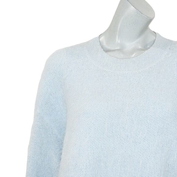 VINCE Women's Oversize Fuzzy Sweater Alpaca Mohair blend in light blue sz L $345 - Picture 7 of 10